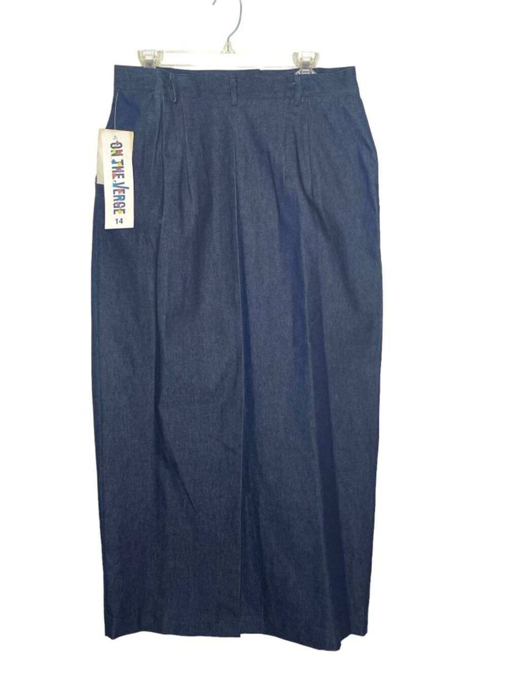 Vintage ON THE VERGE Women's Denim Midi Skirt New Old Stock with Tags  Size 14